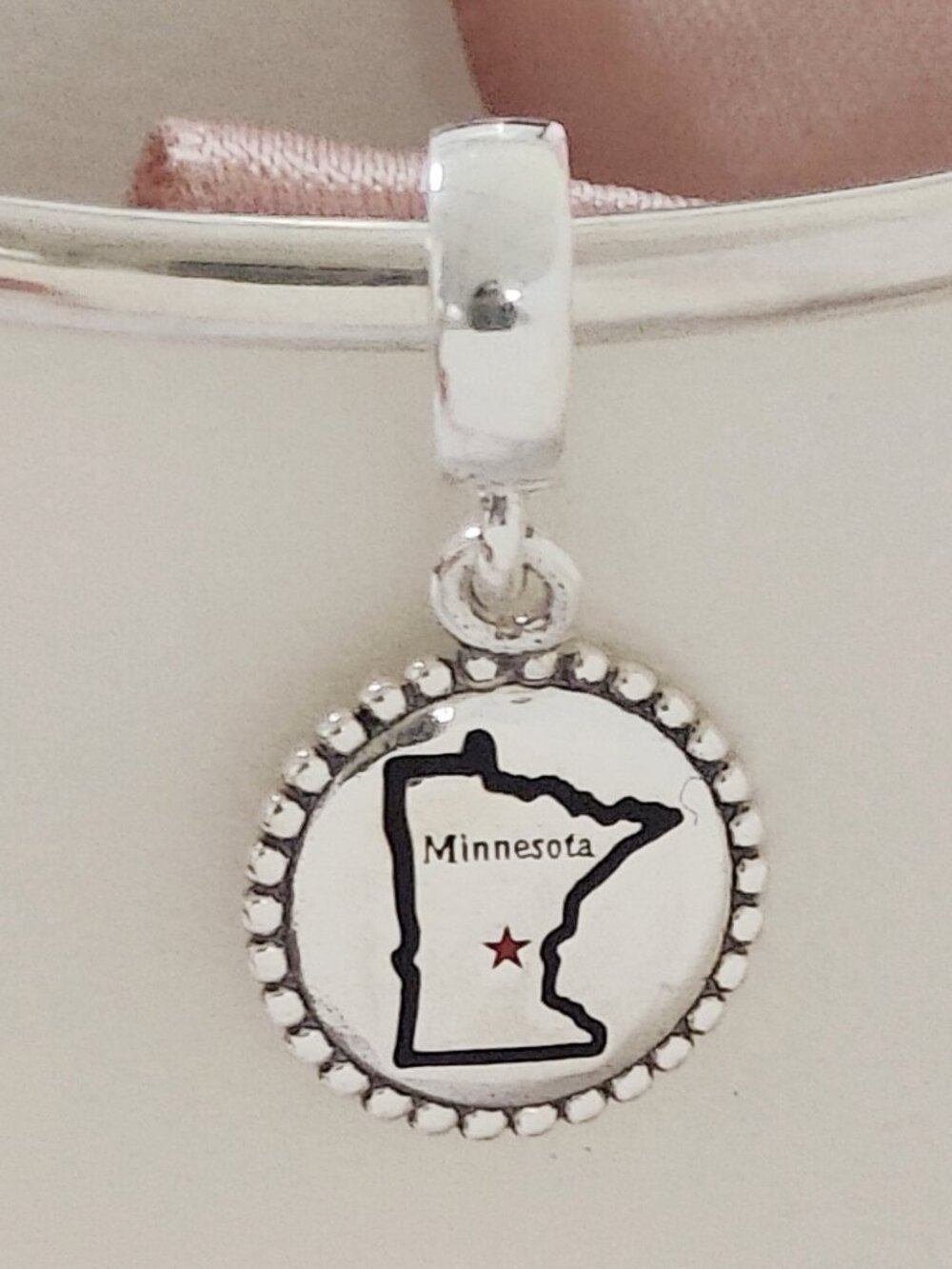 Pandora Minnesota Map Exclusive Dangle Charm S925 Silver with box
